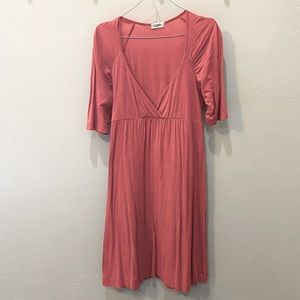 Ogle (Anthropologie) | Pink V-Neck Dress | XS